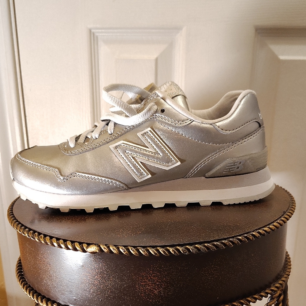 New Balance 515 Metallic Silver Sneakers